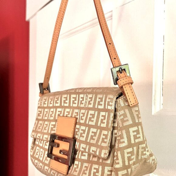 Authentic Vintage Fendi Zucchino Pouchette in near pristine condition - Picture 2 of 14